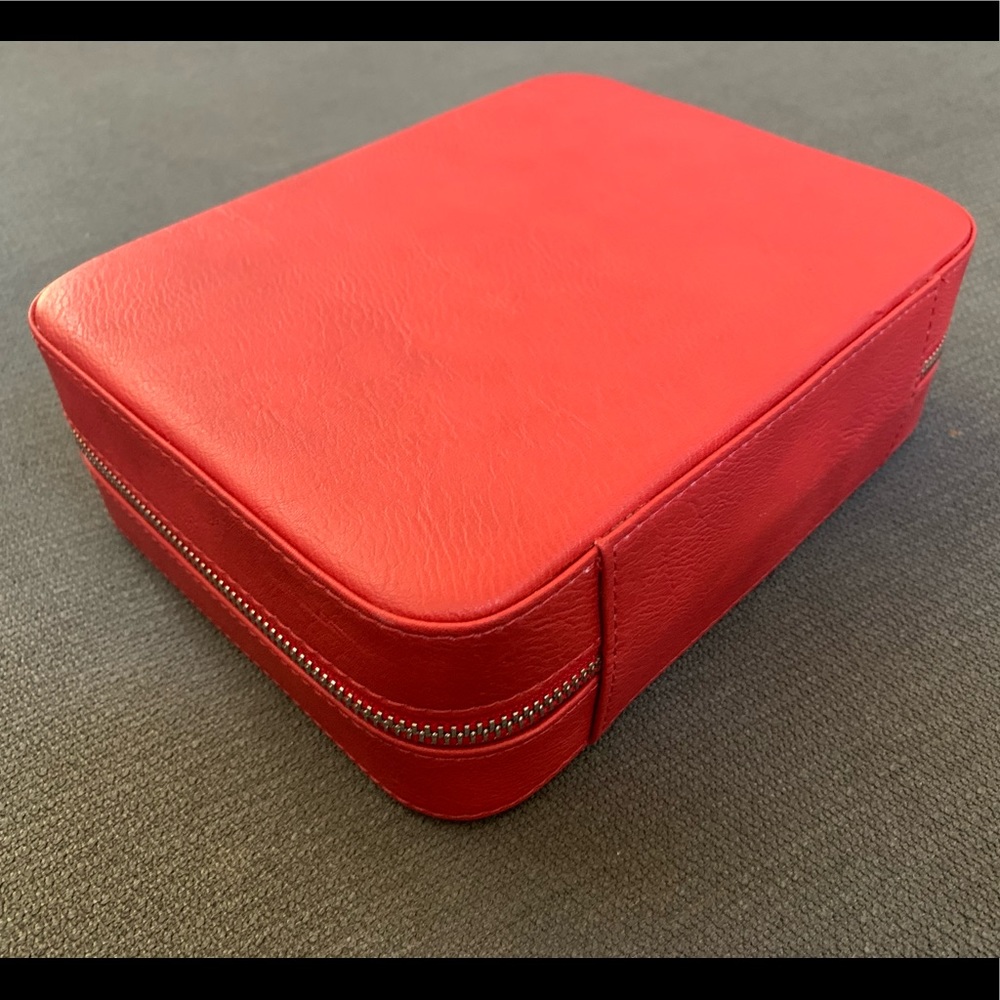 4 watch travel case red leather - Picture 4 of 8